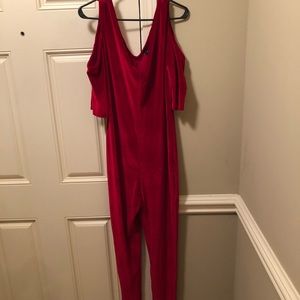 Mrs. Santa one piece suede suit
